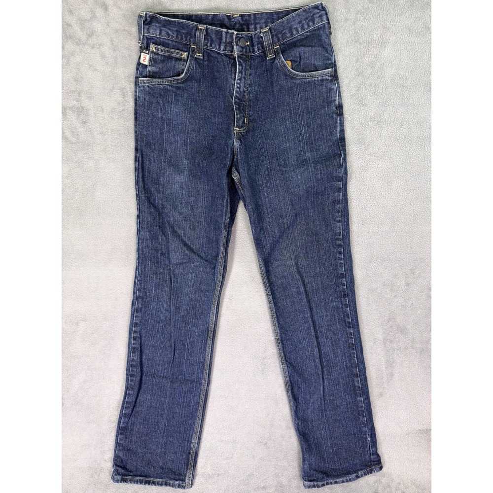 Carhartt Jeans Mens 30x32 Blue Traditional Fit Straight Flame Resistant Cat 2